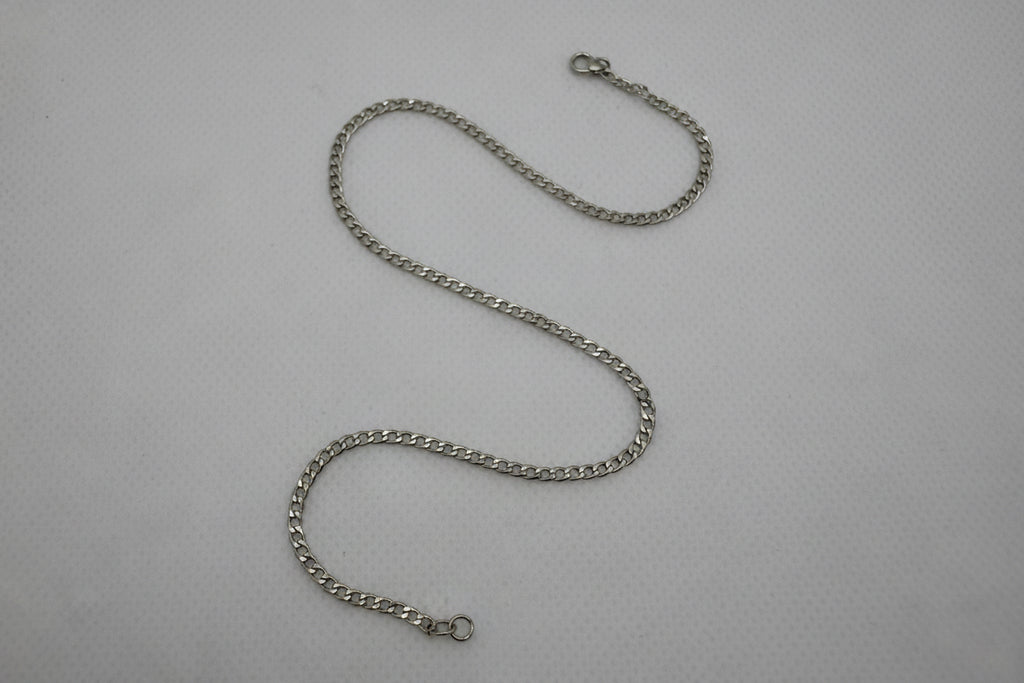 Classic Curb Chain Anklet - Silver