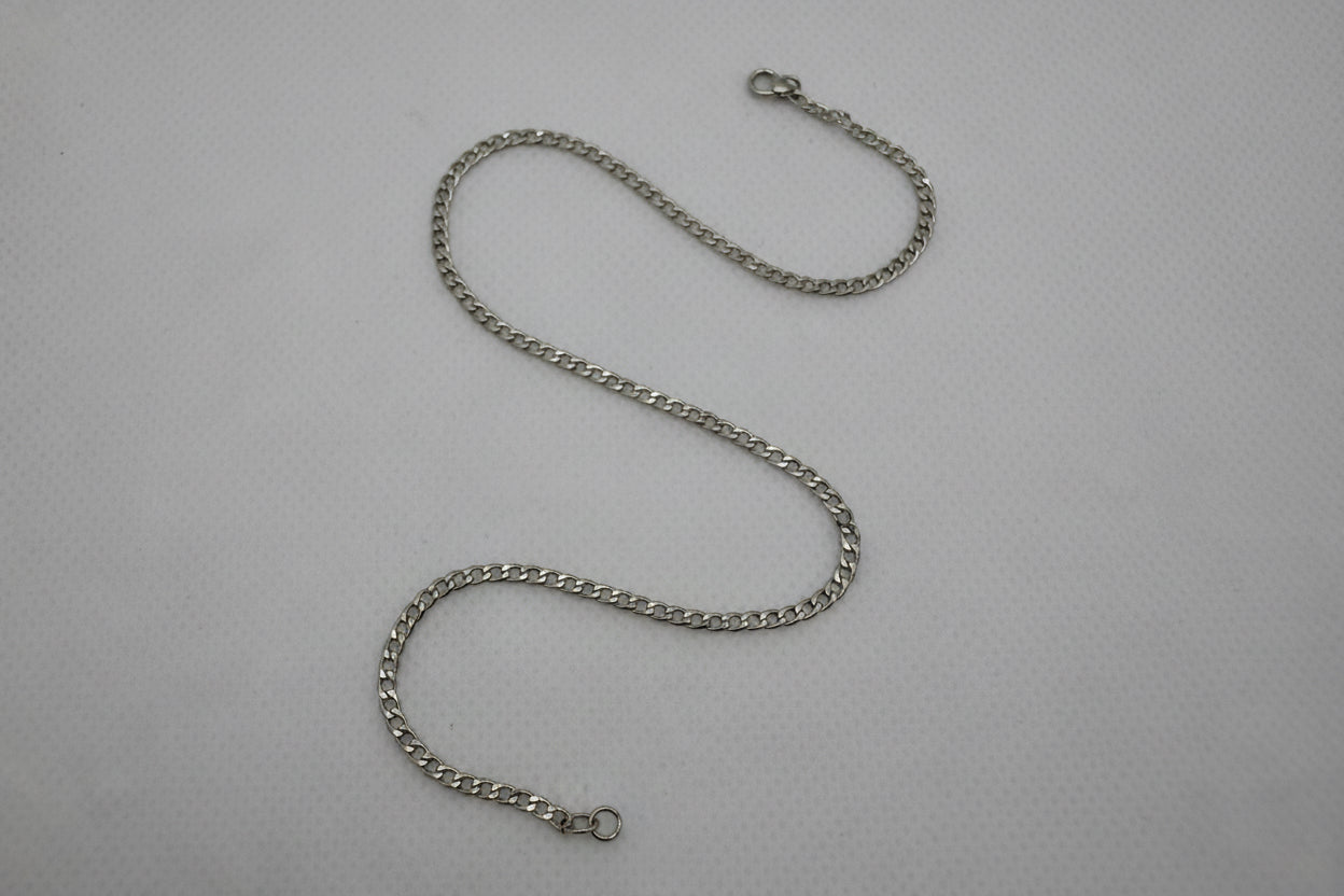 Classic Curb Chain Anklet - Silver