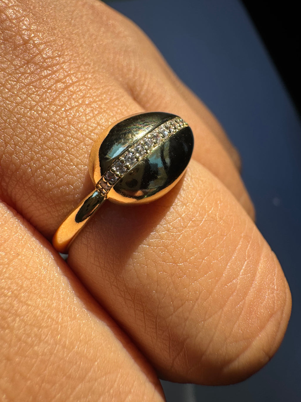Elegant Teardrop Ring with Crystal Accent