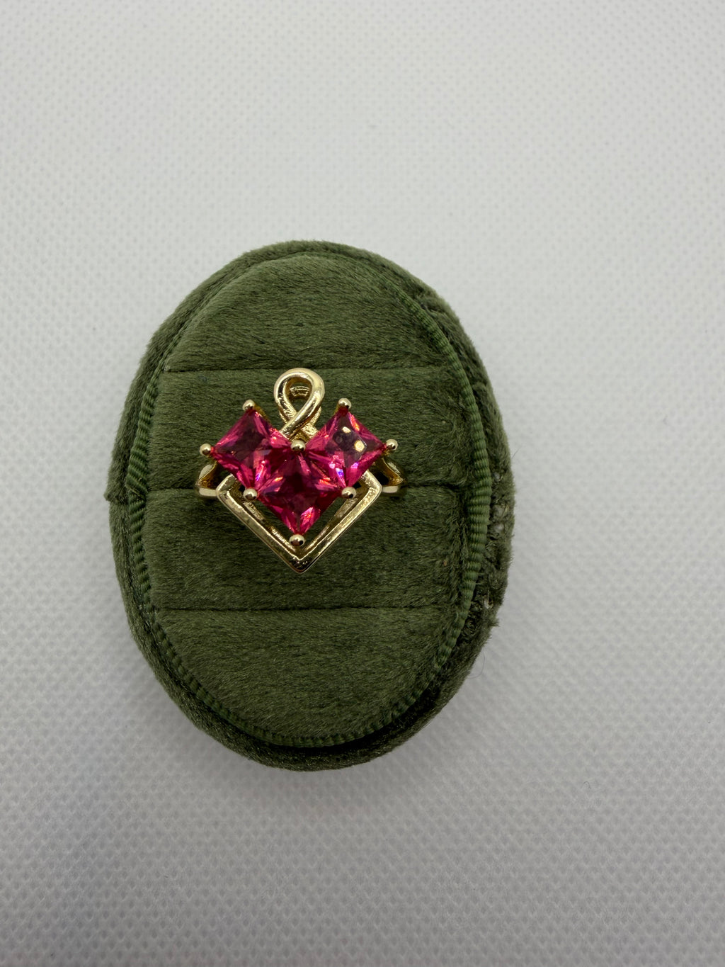 Ruby Diamond Charm Ring