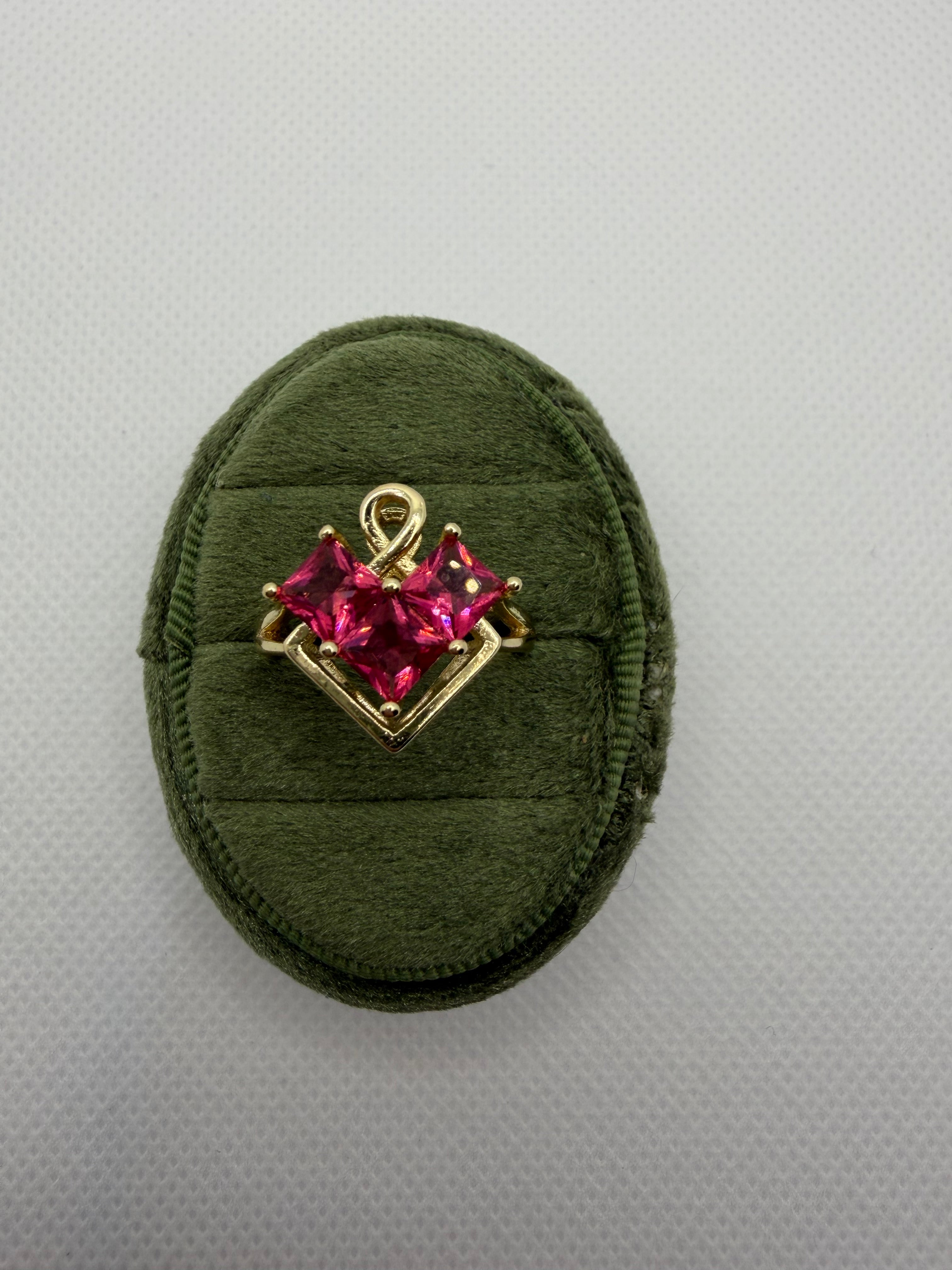 Ruby Diamond Charm Ring