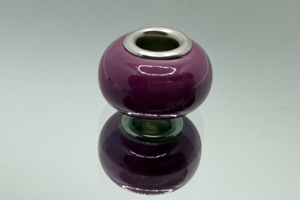 Amethyst Purple Glass Charm Separator Bead - Laminated Gold