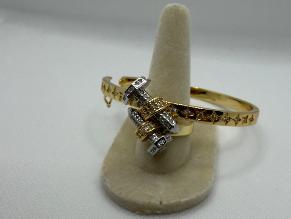 Star Bangle & CZ Bolt Ring Set