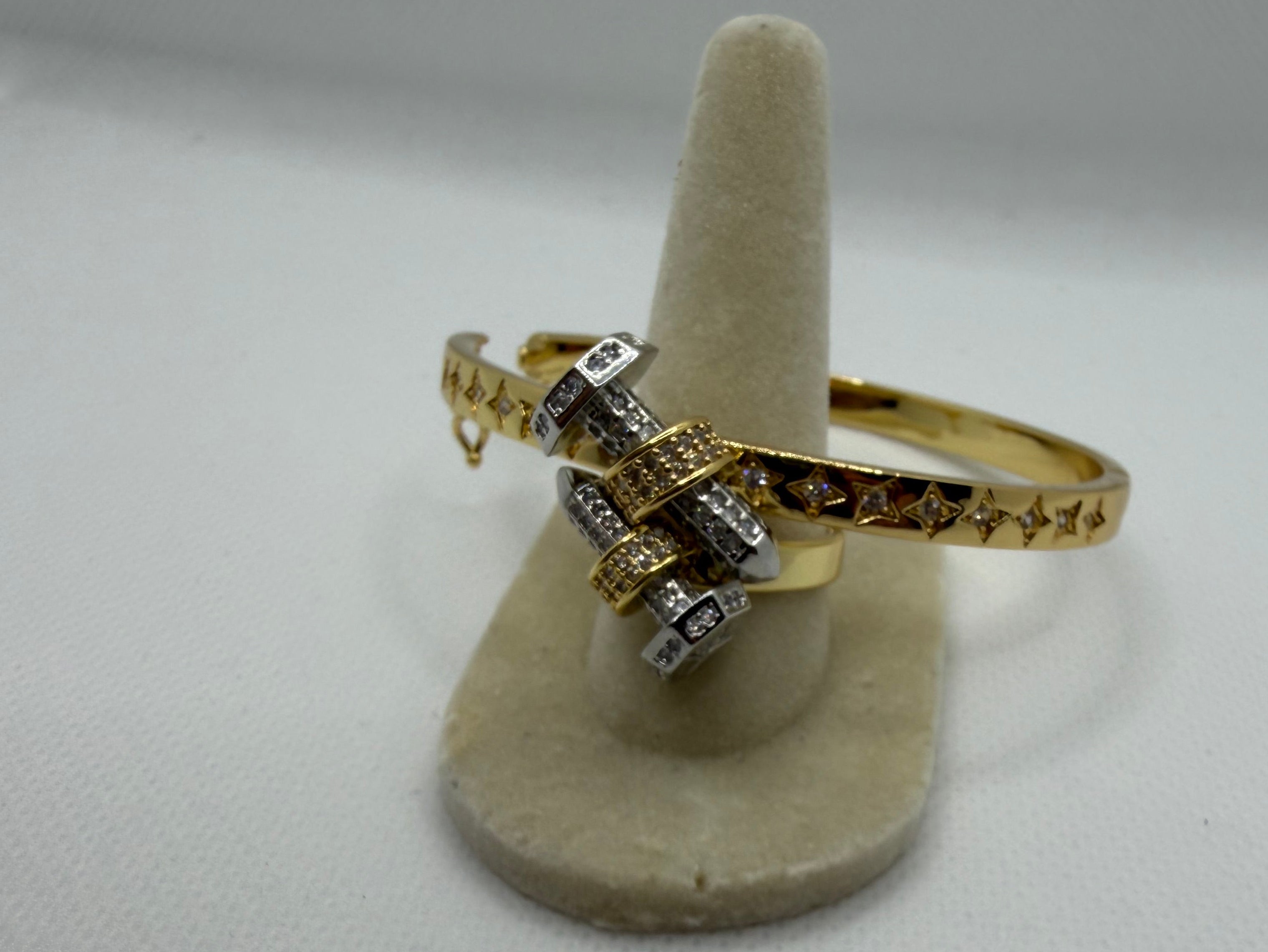 Star Bangle & CZ Bolt Ring Set
