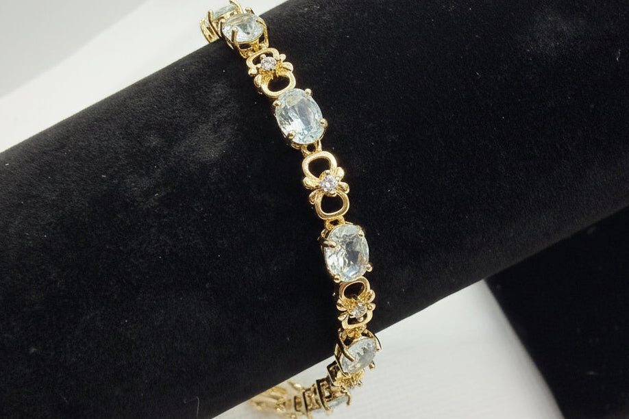 Crystal Oval Link Tennis Bracelet