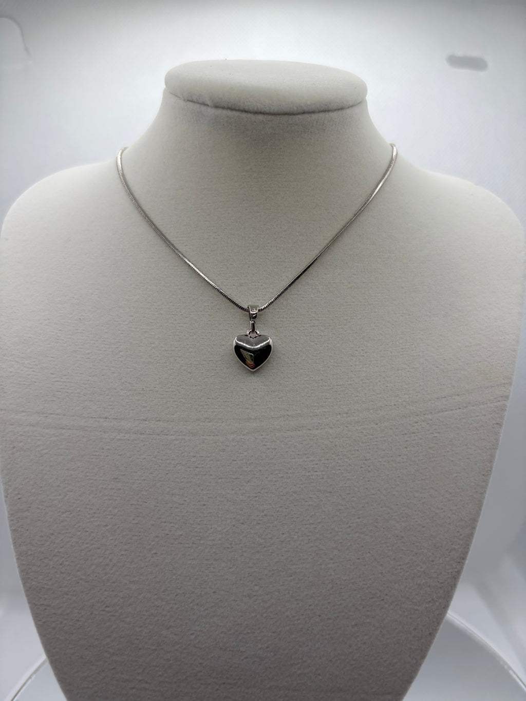 Silver Puffy Heart Pendant
