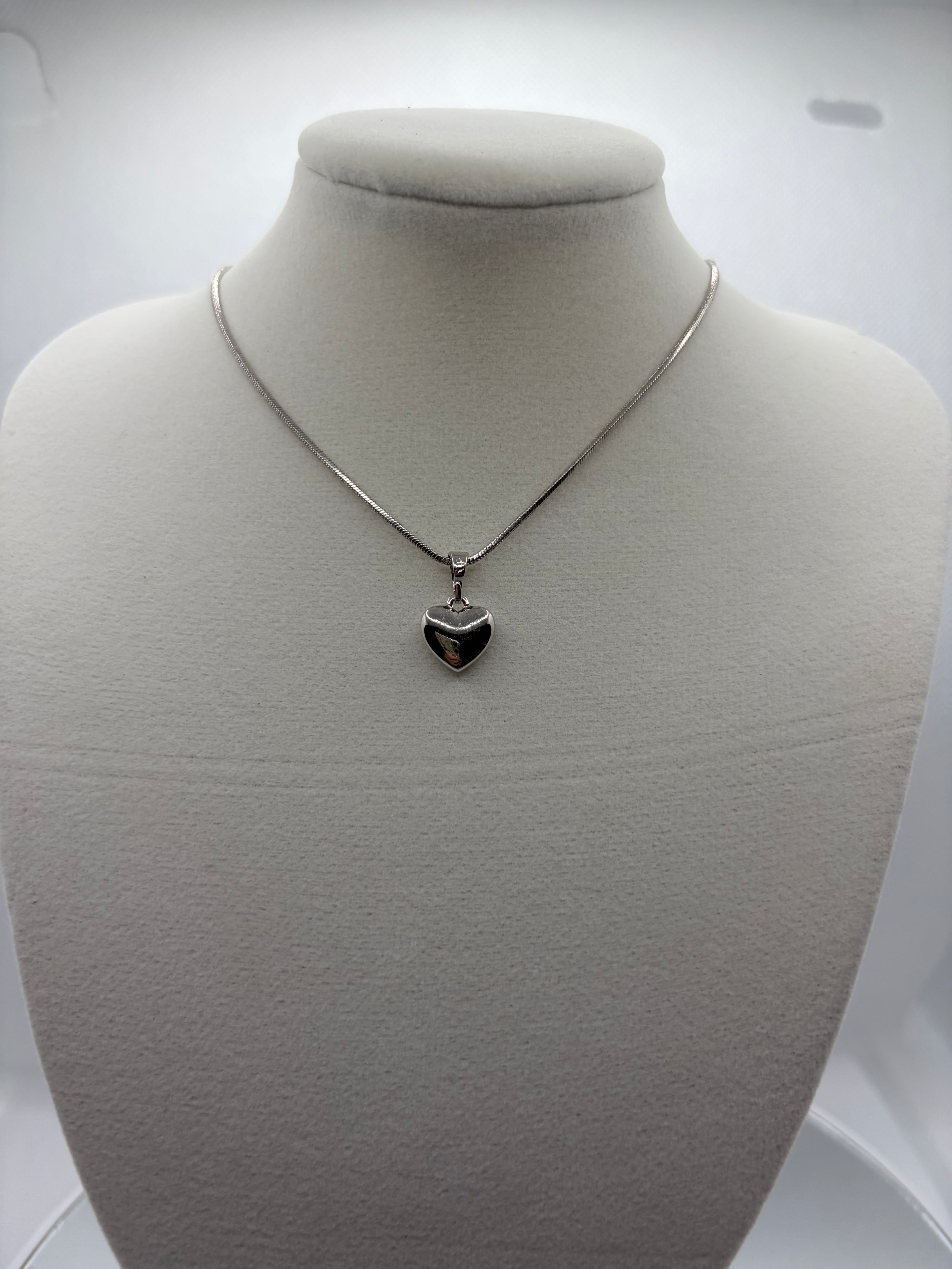 Silver Puffy Heart Pendant