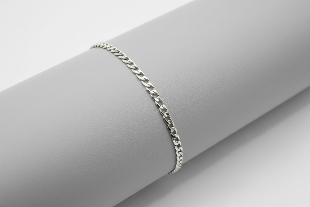 Classic Curb Chain Anklet - Silver