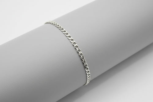 Classic Curb Chain Anklet - Silver