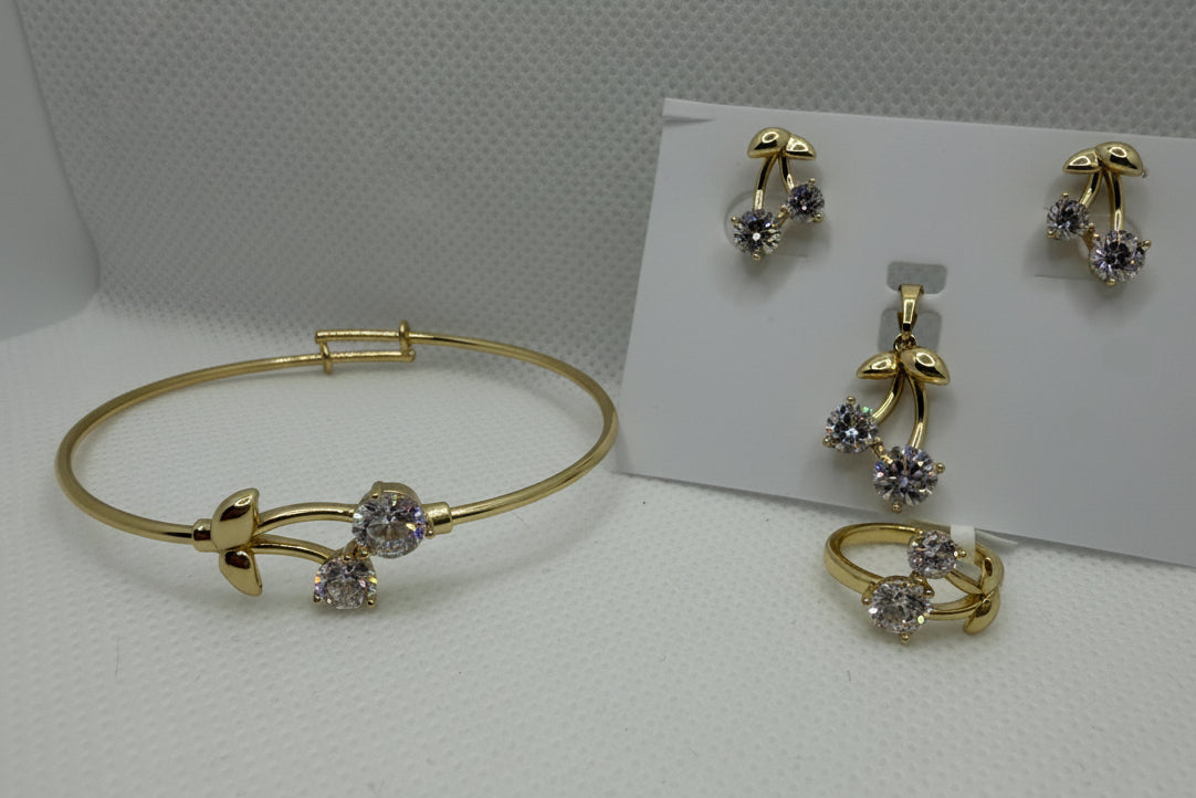 Cherry Blossom Jewelry Set - 4 Pieces