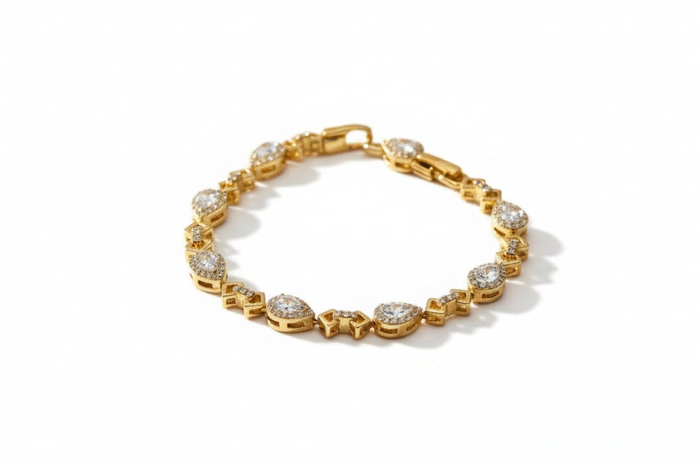 Crystal Teardrop Halo Jewelry Set