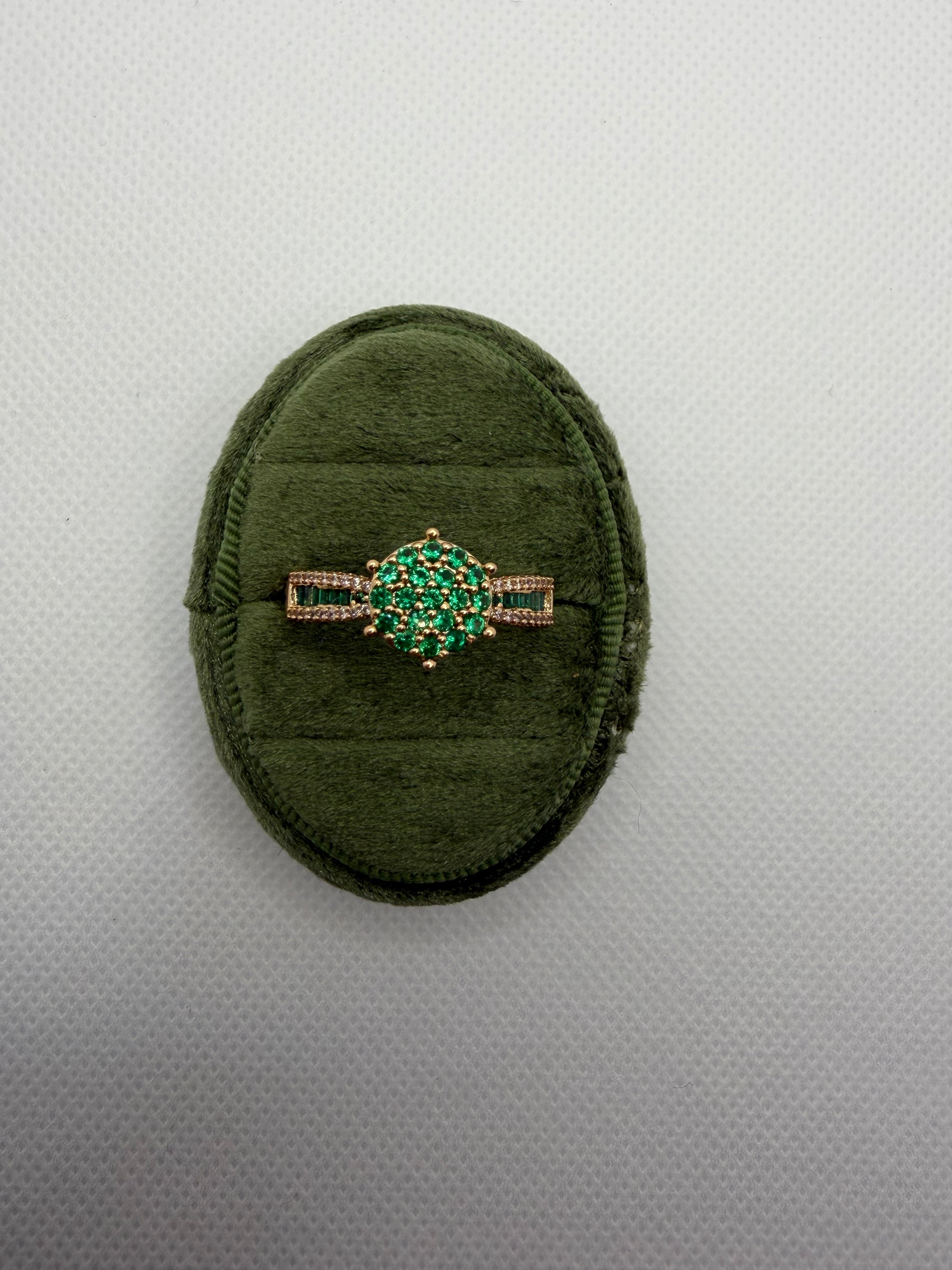 Emerald Cluster Ring