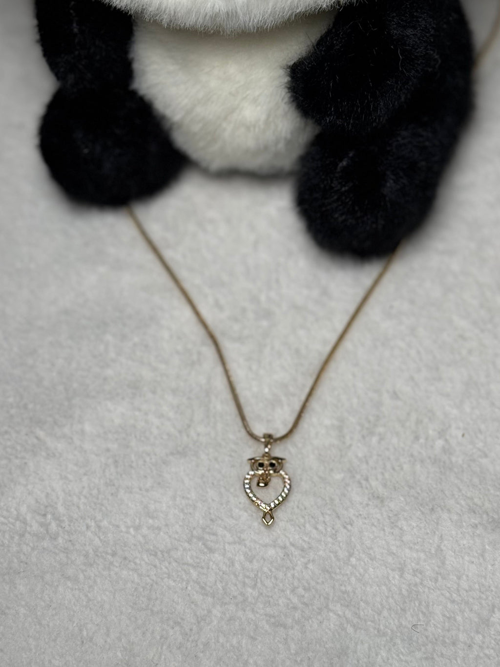 Owl Pendant with Crystal Accents - Gold Plated
