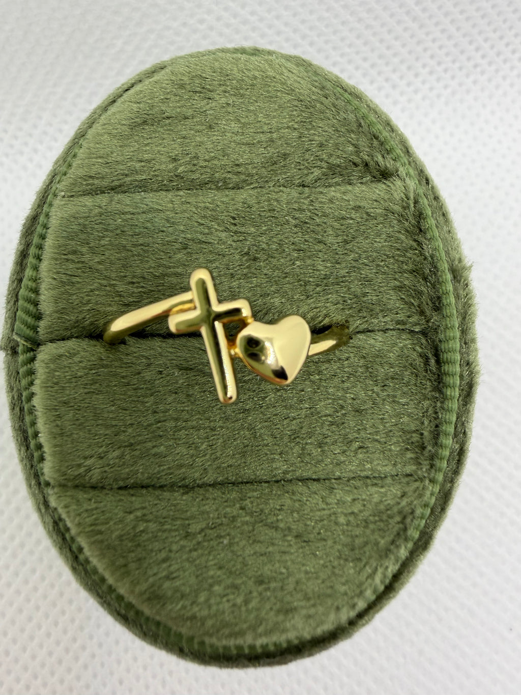 Cross and Heart Faith Ring