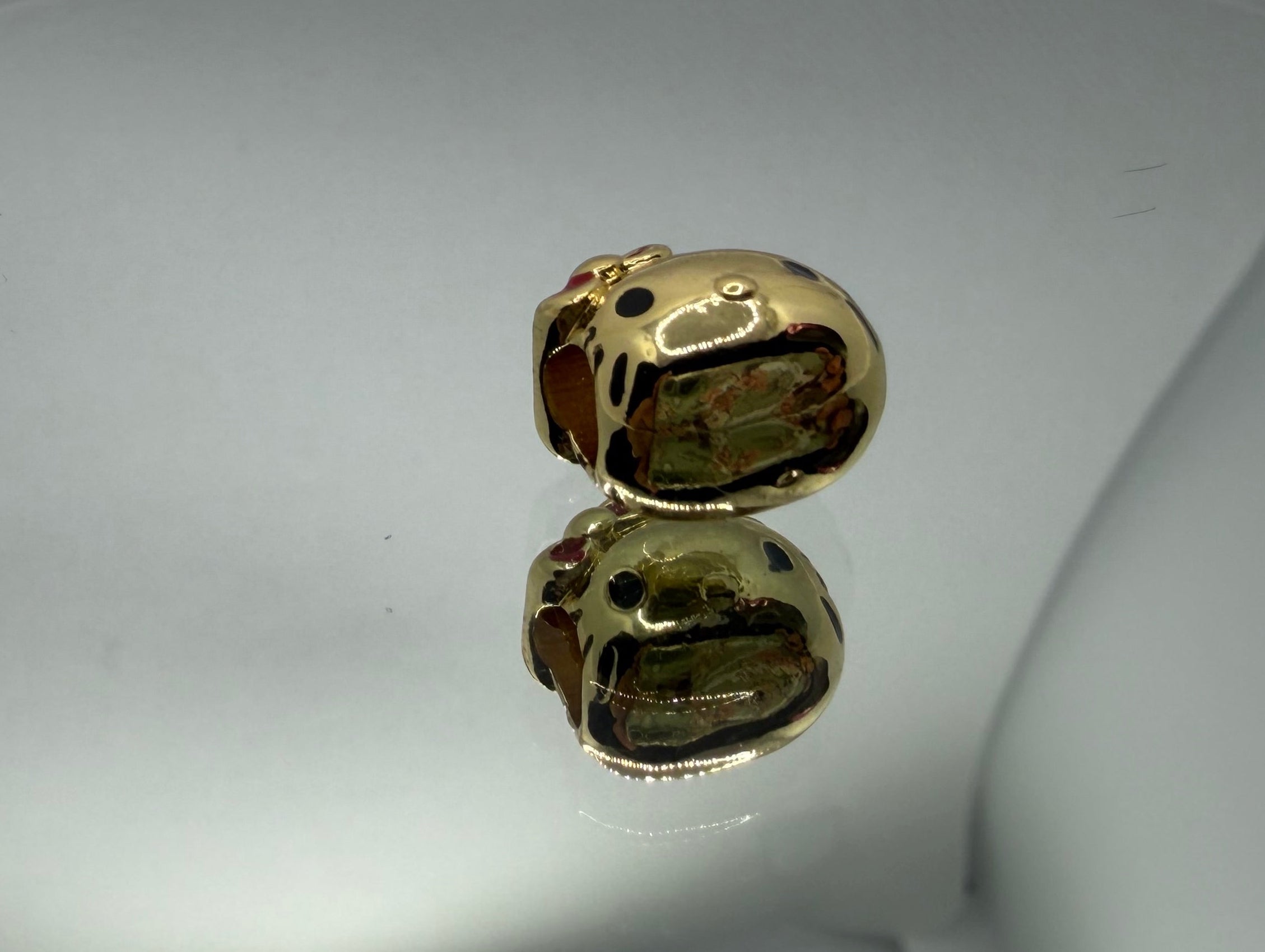 Hello Kitty Gold Charm Separator Bead - Laminated Gold