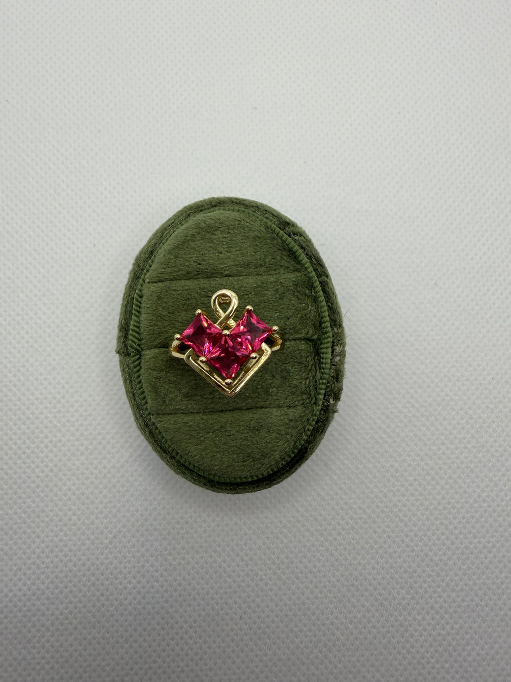 Ruby Diamond Charm Ring