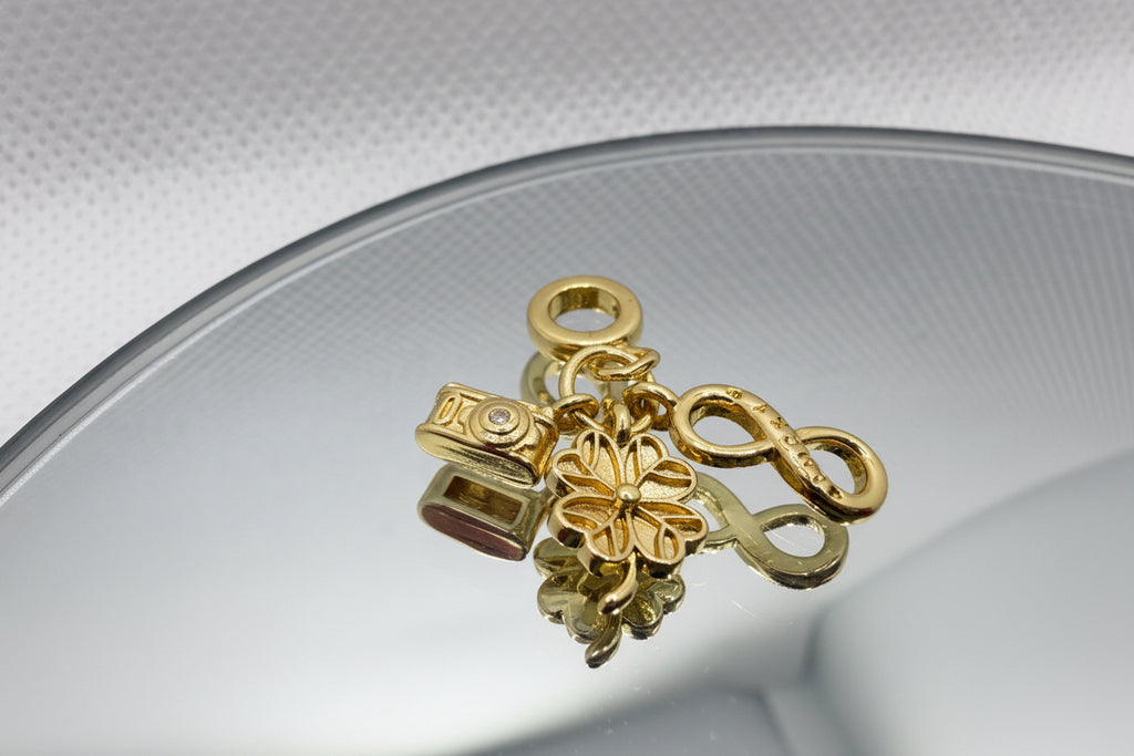 Clover & Camera Charm Set - Gold Clover & Infinity Collection