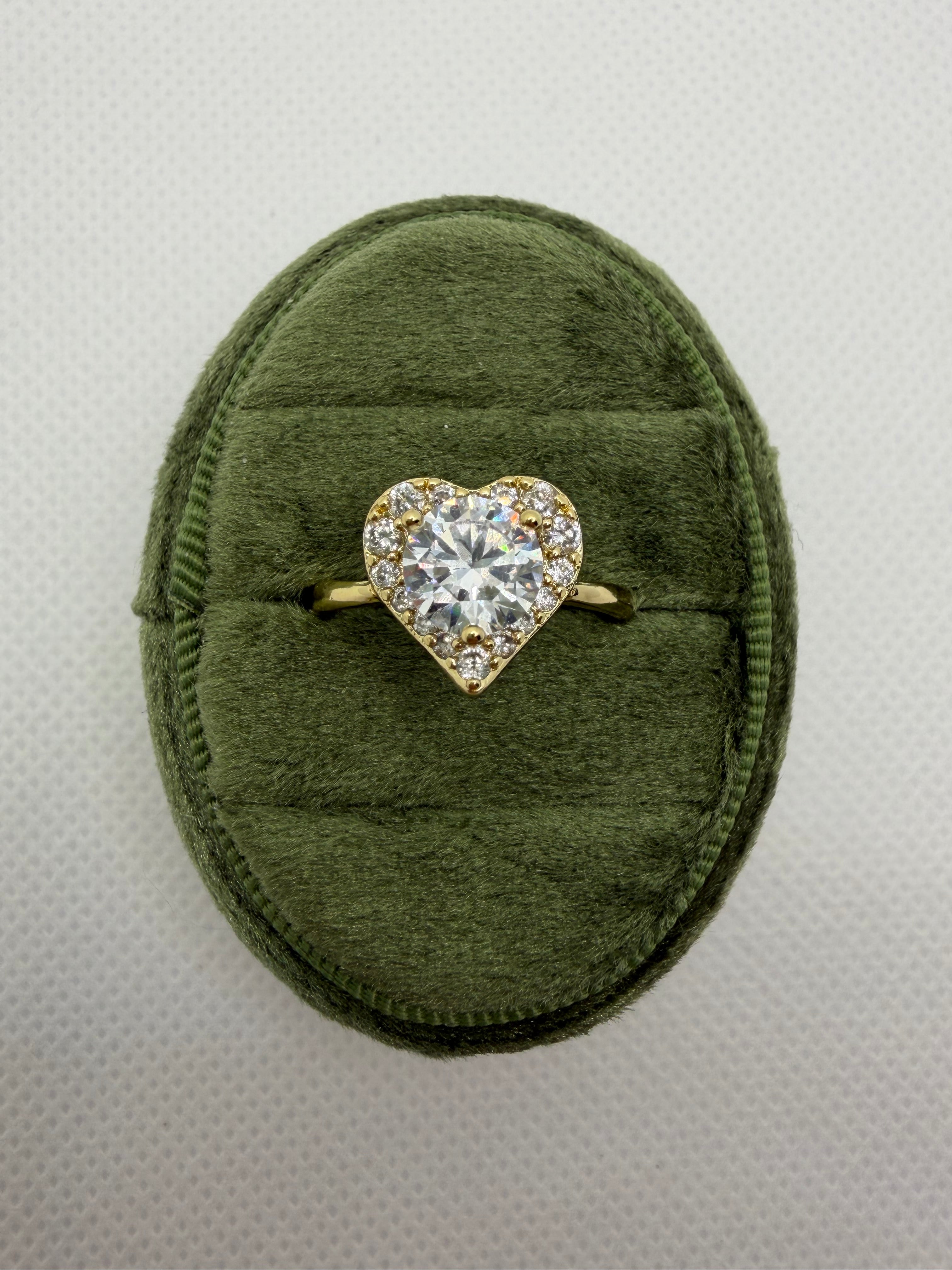 Heart Halo Crystal Ring