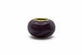 Amethyst Purple Glass Charm Separator Bead - Laminated Gold